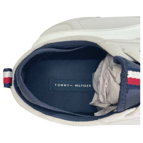 Tommy Hilfiger McNeil Cream Faux Leather Mens Sneakers 12M - Picture 8 of 16